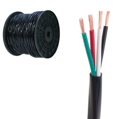16/4 In-Wall Outdoor Burial UV CL2 Speaker Wire 16 AWG Cable Black 250ft 500ft