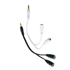3.5mm AUX Audio Mic Splitter 1 Male to 2 Female Gold Plated Headphone Cable