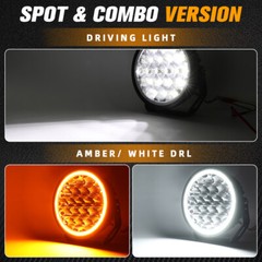 Pair 9inch Round LED Spot Flood Work Driving Lights DRL Fog Lamp 4×4 SUV Offroad