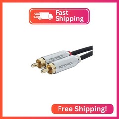 Monoprice Audio Cable – 6 Feet – Black | 3.5mm Stereo Male to RCA Stereo Male Go