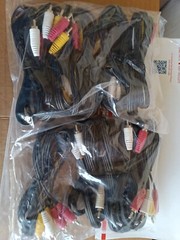 Pack of 10 AV Male to Male 3 RCA Audio Video Composite Cable Black (6 feet)