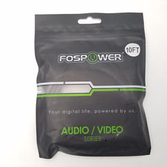 Lot of 2 Fospower Mini Toslink to Toslink S/PDIF Fiber Optic Audio Cables 10ft