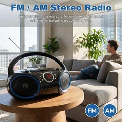 Portable CD Player W/ AM/FM Stereo Radio Blue/Black