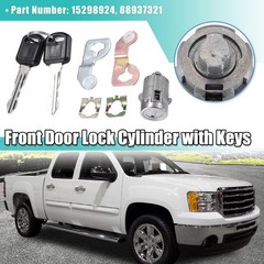 1Pcs Door Lock Cylinder w/ 2 Key for 1500 2500 3500 Yukon for Silverado Tahoe Su