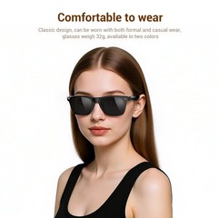 2-in-1 Photochromic Bluetooth Smart Glasses Sunglasses 6.0 Speaker Calls & Music