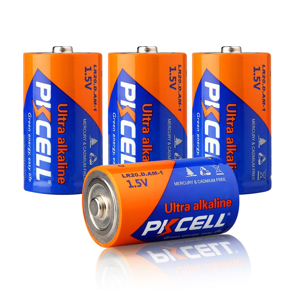 4pcs D Batteries 1.5V LR20 E95 PC1300 Alkaine for Household and Office Devices