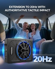 1200W 10″ Car Subwoofer, Slim Under Seat Powered Subwoofer and Amp Package,High/
