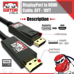 DisplayPort to HDMI Cable Adapter Converter Audio Video PC HDTV Monitor 1080P