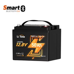 LiTime 12V 50Ah Bluetooth LiFePO4 Lithium Battery 50A BMS For RV Marine Camping