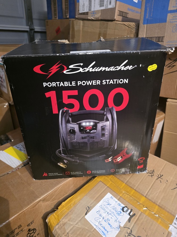 6 In 1 Portable Power Station 1500A Jump Starter 150PSI Compressor Outdoor Usage