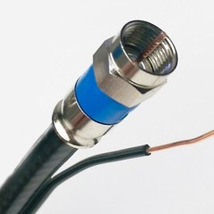RG6 OUTDOOR DIRECT BURIAL COAXIAL CABLE WITH MESSENGER & INSTALLED F-CONNECTORS