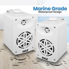 Pyle PDWR35WT 200W waterproof indoor outdoor speaker pair white 3.5 Inches