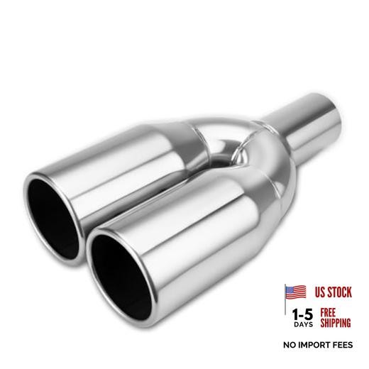 Dual Exhaust Tip 2.25 Inch Inlet 3.5″ Dual Outlet 12″ 2.25″ x 3.5″ x 12″