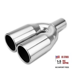 Dual Exhaust Tip 2.25 Inch Inlet 3.5″ Dual Outlet 12″ 2.25″ x 3.5″ x 12″