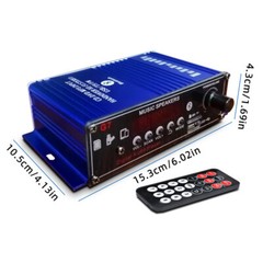 400W 12V 2 Channel Powerful Stereo Audio Power Amplifier HiFi Bass Amp Car Home