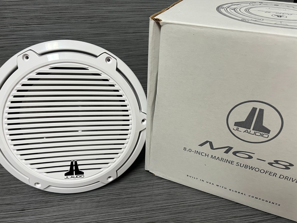 JL Audio M6-8IB-C-GwGw-i-4 8″ Marine Subwoofer with Classic Grille W/ LED RGB