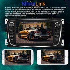 7in 2 Din Touch Screen Android 9.0 Car Radio GPS MP5 Player For Ford Focus SMax