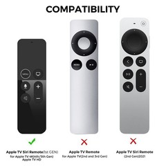 Protective Case for Apple TV Remote with AirTag Holder, Anti Slip Silicone Co…