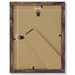 Vittanly 6×8 Picture Frame, Display Pictures 4×6 with Mat 6×8, Rustic Brown