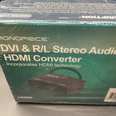 Monoprice DVI & R/L Stereo Audio To HDMI Converter (MHCDRL0101) new