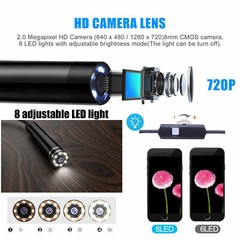5M 8LED WiFi Borescope Endoscope Snake Inspection Camera for iPhone Android iOS
