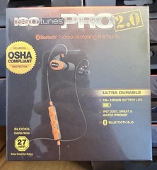 ISOtunes PRO 2.0 – Noise Isolating Bluetooth Earbuds, 27 dB NRR, Orange