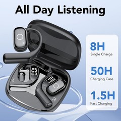 Open-Ear Bluetooth 5.4 Headphones with 50H Playtime & Active Noise Cancelling