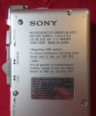 Sony M-650V Microcassette-Corder Handheld Voice Recorder Tapes Works Need Repair