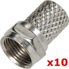 10 Pack RG6 F-Type Twist On Coax Coaxial Cable CCTV TV RF Connector Plug Male