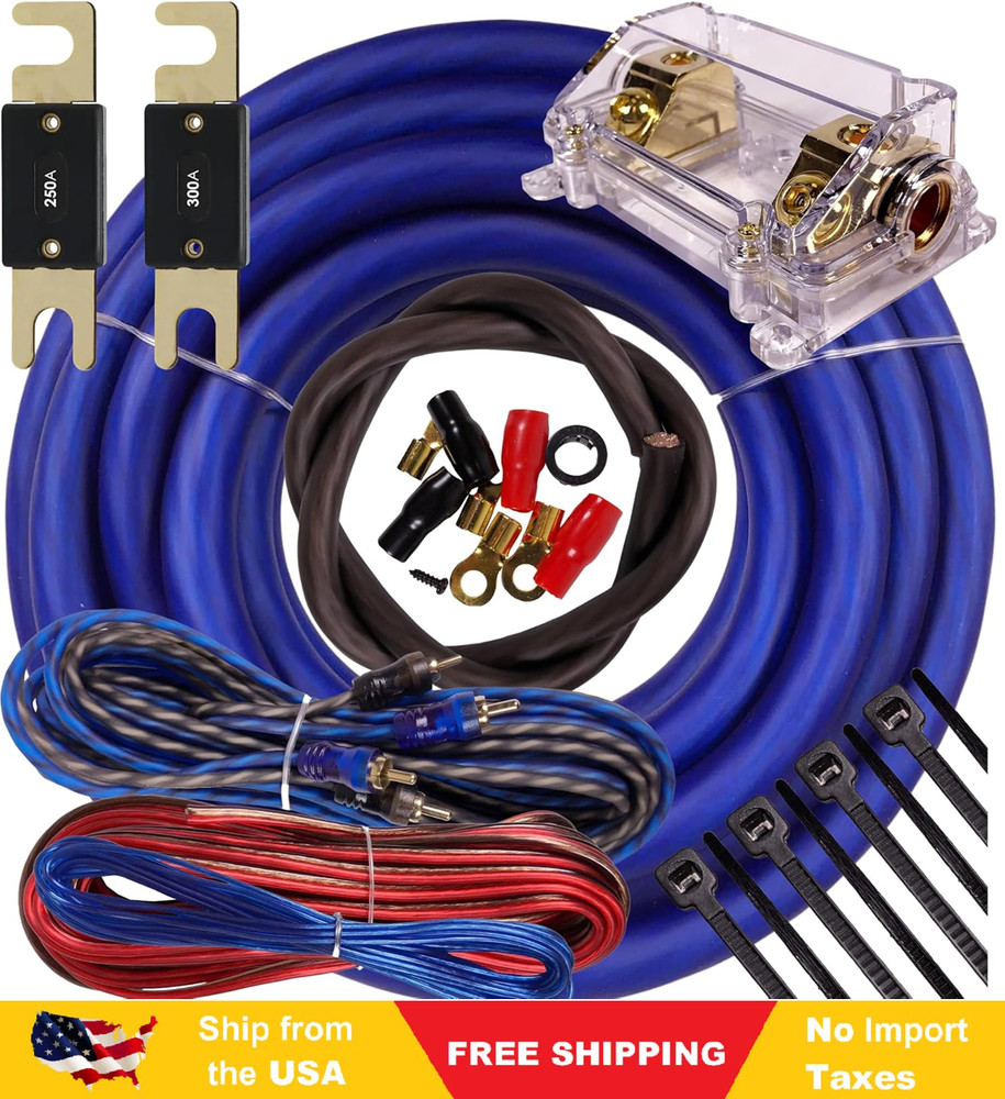 Complete Gravity Elite 0 Gauge Amp Kit Amplifier Install Wiring 0 Ga Wire