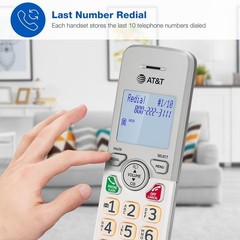Compact EL1121 Cordless Landline Phone with Hands-Free Speakerphone & Quiet Mode