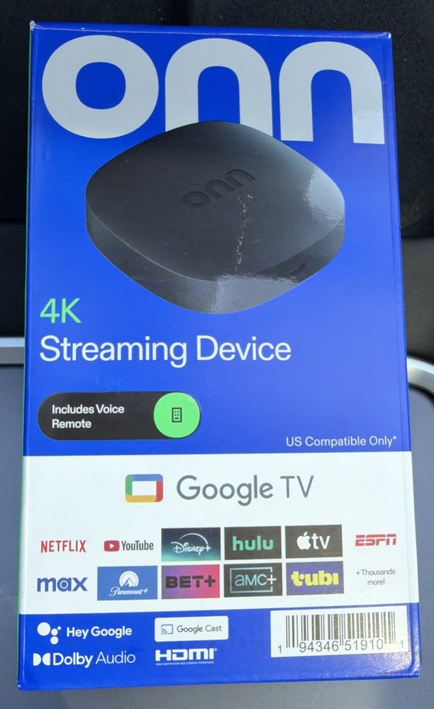 Onn 4K Streaming Device – Google TV – Ultra Fast – 4K 8GB Storage 2GB Ram – NEW!