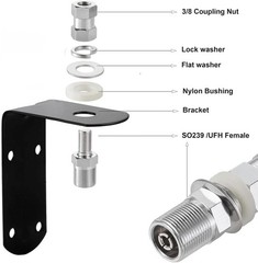 CB Radio Antenna Mount for SO239 Stud 3/8-24 Thread for Car Truck Antenna