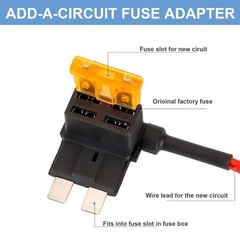 10PC Add-a-Circuit Fuse Tap Adapter Kit w/ Standard & Mini Tap Blade Fuse Holder