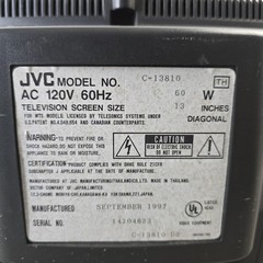 JVC C-13810 Vintage CRT Television Retro Gaming TV With Remote 13″ AV Inputs 90s