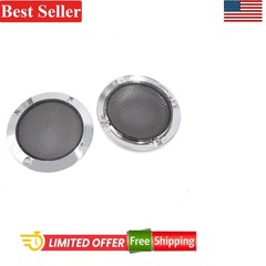 Car Subwoofer Mesh Cover Pack of 2 4 Inch Chrome Plating Metal Plastic