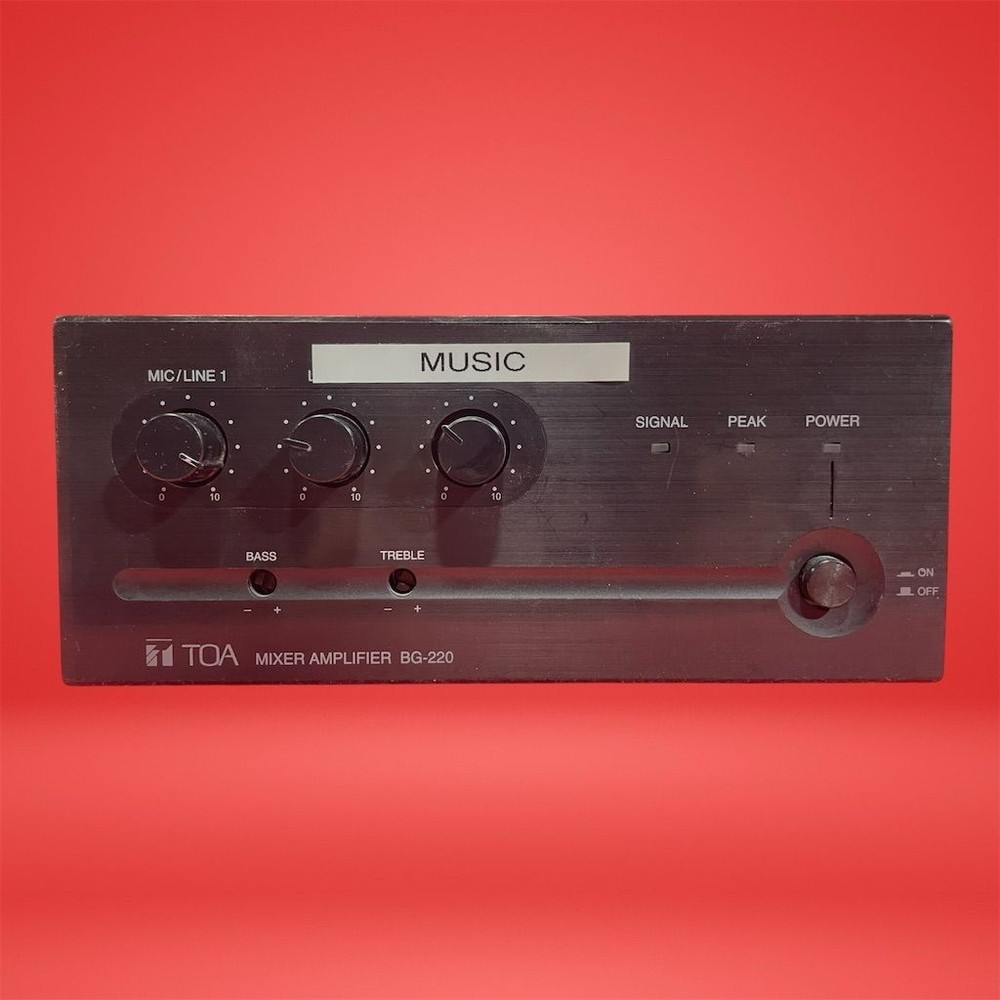 TOA BG-220 20W 3-Input Mixer Amplifier 70V/8Î© Commercial Rack-Mount Amp TESTED