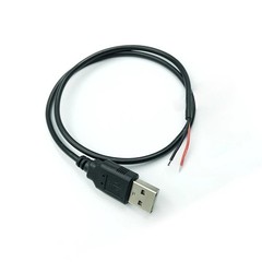 2pcs 3.3Ft 20AWG USB2.0 Male Plug 2pin Wire DIY USB Pigtail Cable 5A DC Power US