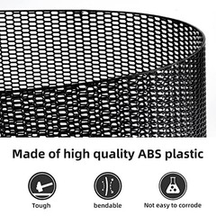 47″x16″ ABS Plastic Universal Car Grill Mesh, Honeycomb 15x20mm Black
