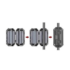 uxcell 4.7-6.7mm Ferrite Cores Ring Clip-On RFI EMI Noise 4.7-6.7mm, Black