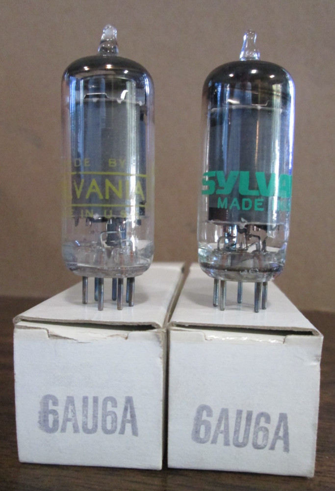 TWO NEW SYLVANIA 6AU6A HiFi Ham Radio Amp Vacuum Tubes