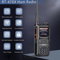 RT-470X Multi-Band Ham Radio 256CH Aviation Air Band NOAA Marine Walkie Talkie