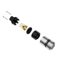 Pair Aluminum Alloy Body Gold Plated Conductor US HiFi Power Plug IEC Connector