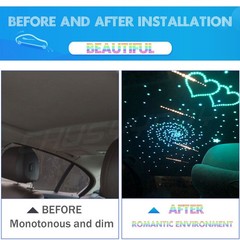 300Pcs Home Car Headliner Star Light kit Roof Twinkle Ceiling Lights Fiber Optic