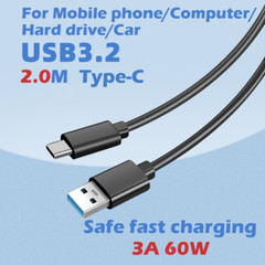 Mobile Hard Drive Charger Cable Type C 10Gbps 60W Fast USB 3.2 USB A to USB C