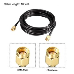 uxcell SMA Male to Coaxial Cable 50 ohm 10 feet RG174 2pcs 10 Feet