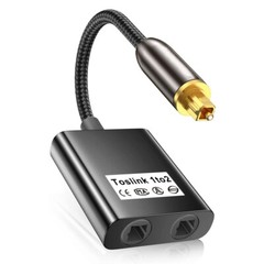 Optical Audio Splitter 1 in 2 Out Toslink Optical Audio Adapter Male to Female