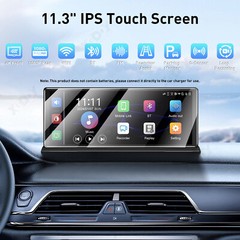 11.3″ Portable Dash Cam Wireless Apple CarPlay Android Auto Car Stereo microSD