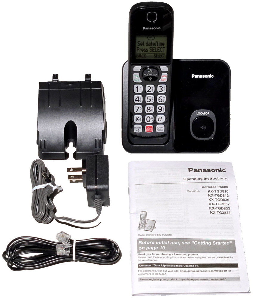 Panasonic KX-TGD810B Cordless Phone Advanced Call Block 1 Handset Bilingual ID