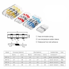 1000PCS SOLDER SEAL SLEEVE HEAT SHRINK BUTT WIRE CONNECTORS TERMINALS WATERPROOF